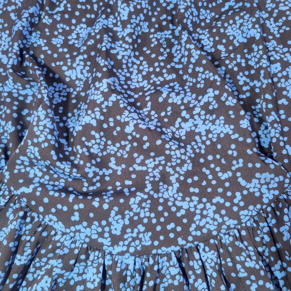 Walter Baker Blue Black Long Sleeve Printed Blouse No Size Tag See Measurements - Picture 7 of 7